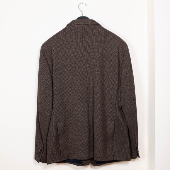 NEVER WORN Bonobos Jetsetter Knit Blazer in Chocolate Brown Houndstooth - Picture 5 of 6